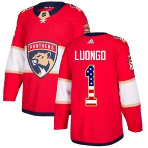 Lapsille NHL Florida Panthers Pelipaita Roberto Luongo 1 Punainen USA Flag Fashion Authentic